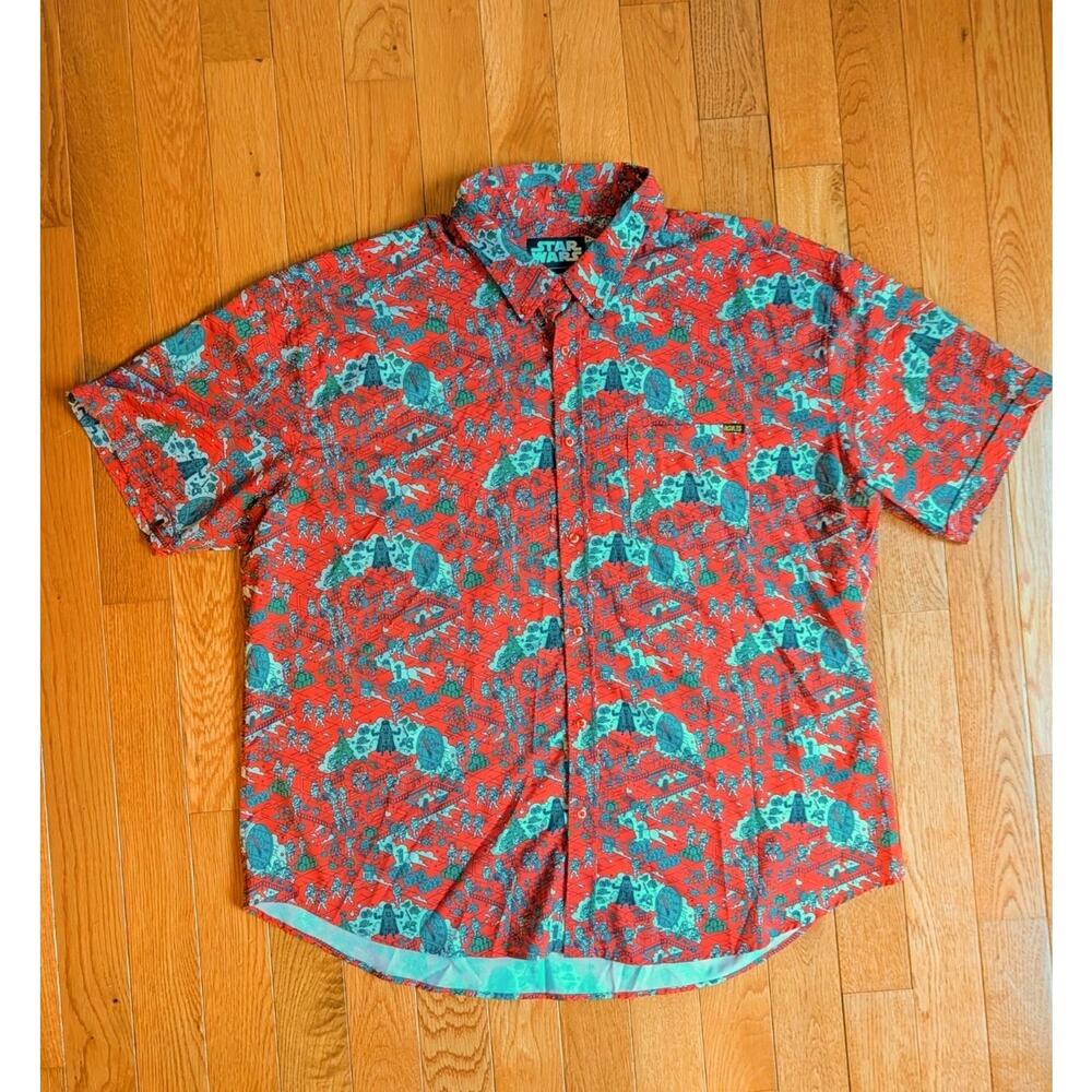 RSVLTS Star Wars Holiday Vaders Little Helpers Kunuflex Button Up 3XL